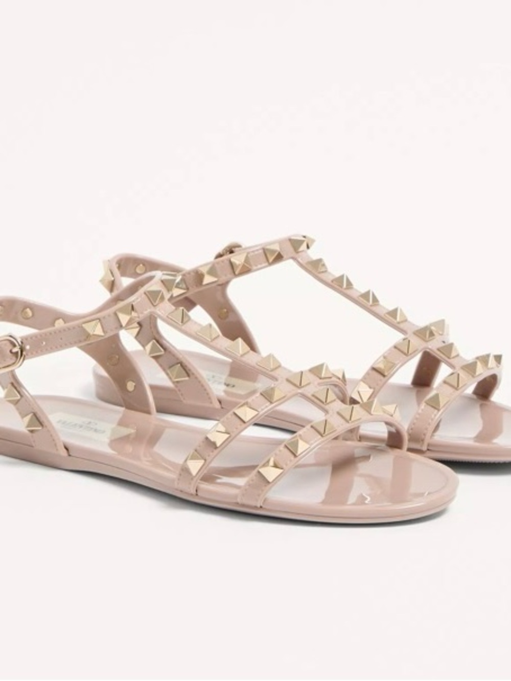 Valentino Garavani Rockstud T-Strap Rubber Sandals